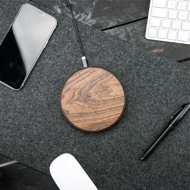 ŁADOWARKA INDUKCYJNA BEWOOD SLIM CIRCLE QI 15W ORZECH