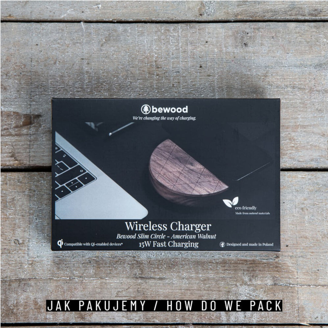 ŁADOWARKA INDUKCYJNA BEWOOD SLIM CIRCLE QI 15W ORZECH