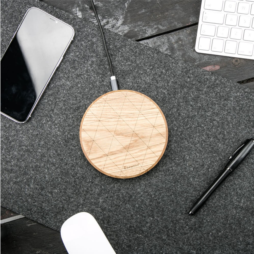 ŁADOWARKA INDUKCYJNA BEWOOD SLIM CIRCLE QI 15W DĄB