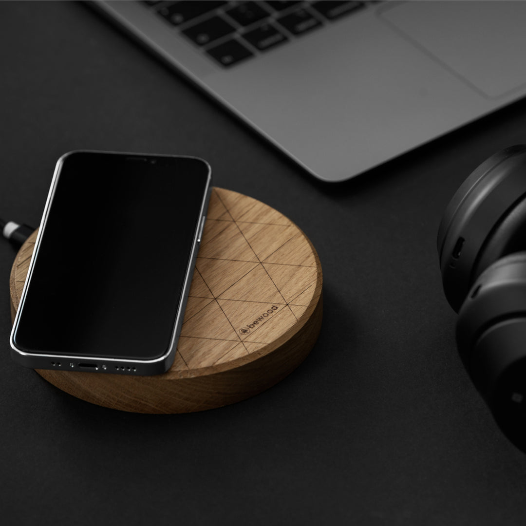 ŁADOWARKA INDUKCYJNA BEWOOD SLIM CIRCLE QI 15W DĄB