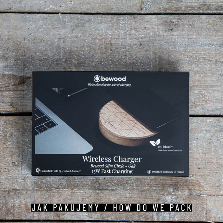 ŁADOWARKA INDUKCYJNA BEWOOD SLIM CIRCLE QI 15W DĄB