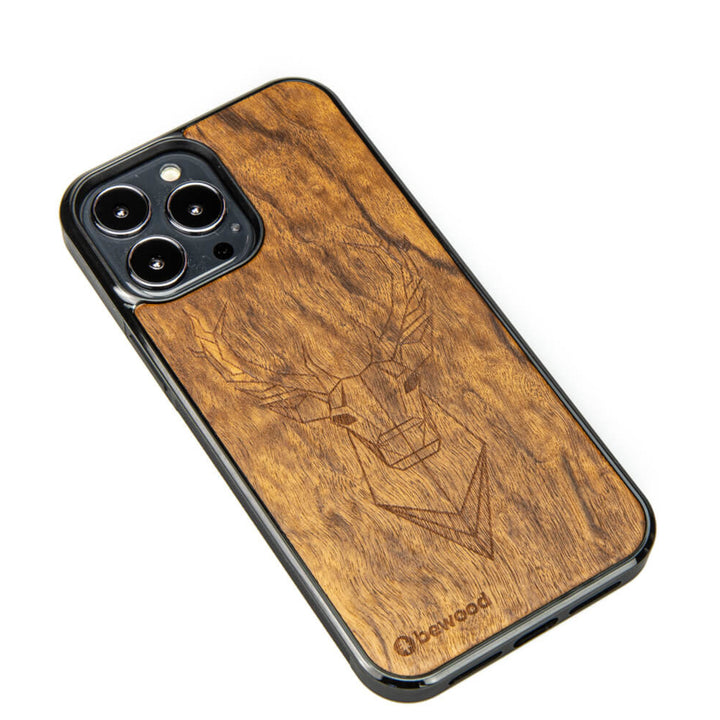 DREWNIANE ETUI IPHONE 13 PRO MAX JELEŃ IMBUIA WYSOKIEJ JAKOŚCI