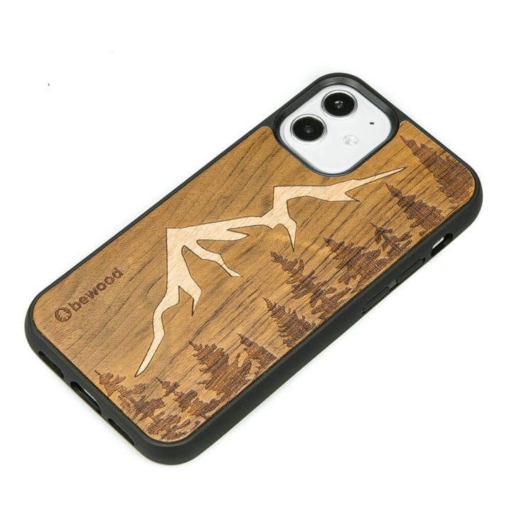 DREWNIANE ETUI IPHONE 12 MINI GÓRY IMBUIA WYSOKIEJ JAKOŚCI