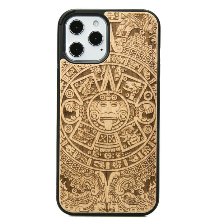 DREWNIANE ETUI IPHONE 12 PRO MAX KALENDARZ AZTECKI ANIEGRE