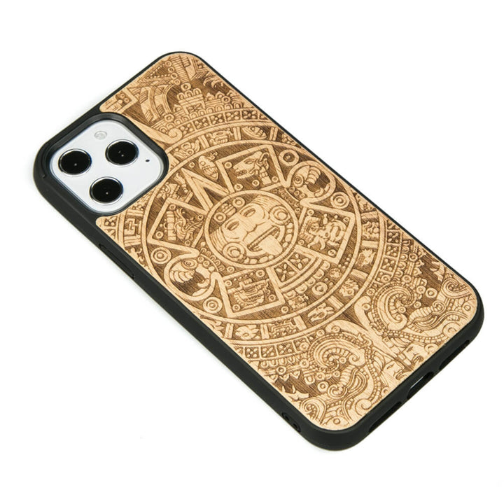 DREWNIANE ETUI IPHONE 12 PRO MAX KALENDARZ AZTECKI ANIEGRE