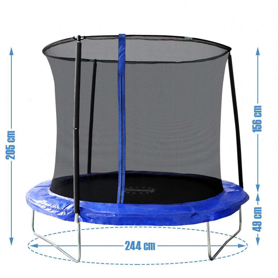 Trampolina ogrodowa z siatką zabezpieczającą SportsPower BOUNCEPRO 244 cm