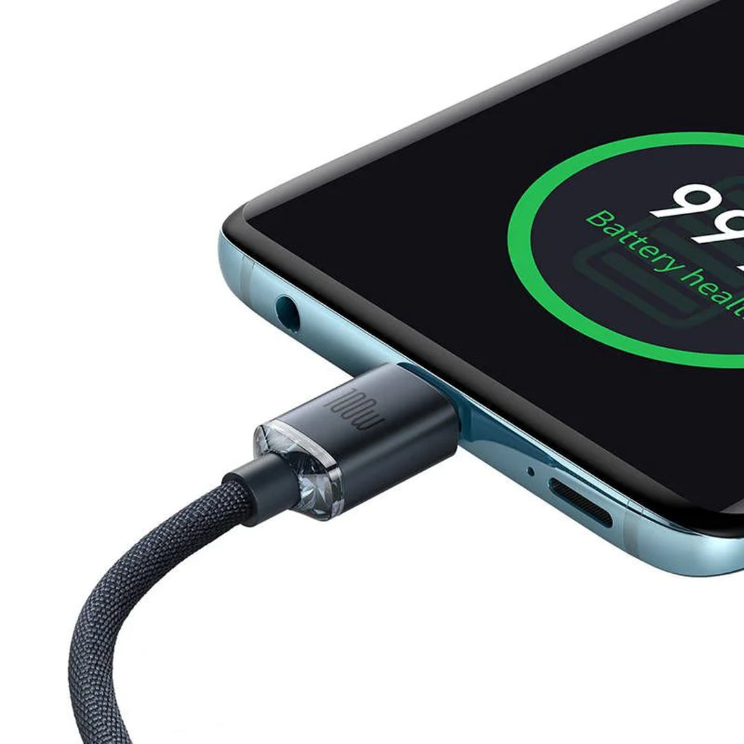 Kabel przewód USB-C PD 2.0 1,2m Baseus Crystal CAJY000601 Quick Charge 3.0 100W