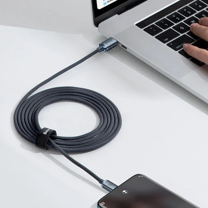 Kabel przewód USB-C PD 2.0 1,2m Baseus Crystal CAJY000601 Quick Charge 3.0 100W