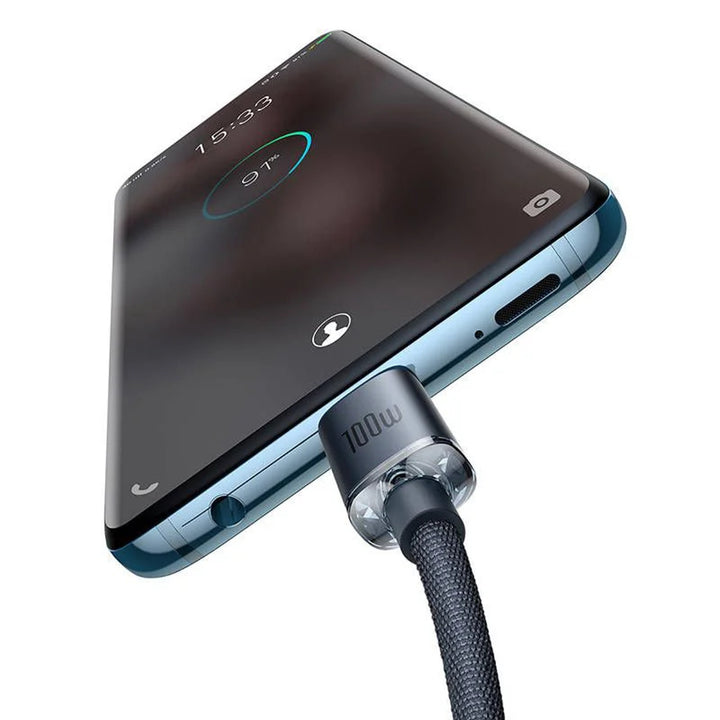 Kabel przewód USB-C PD 2.0 1,2m Baseus Crystal CAJY000601 Quick Charge 3.0 100W