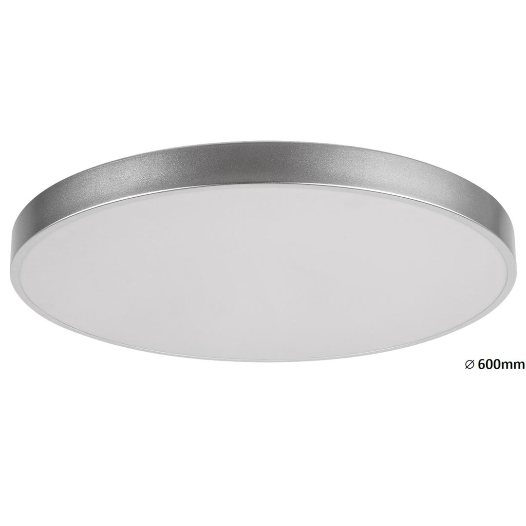 Lampa sufitowa Tesia, ind. Ceil.LED 60W, silver,D60cm - plafon sufitowy