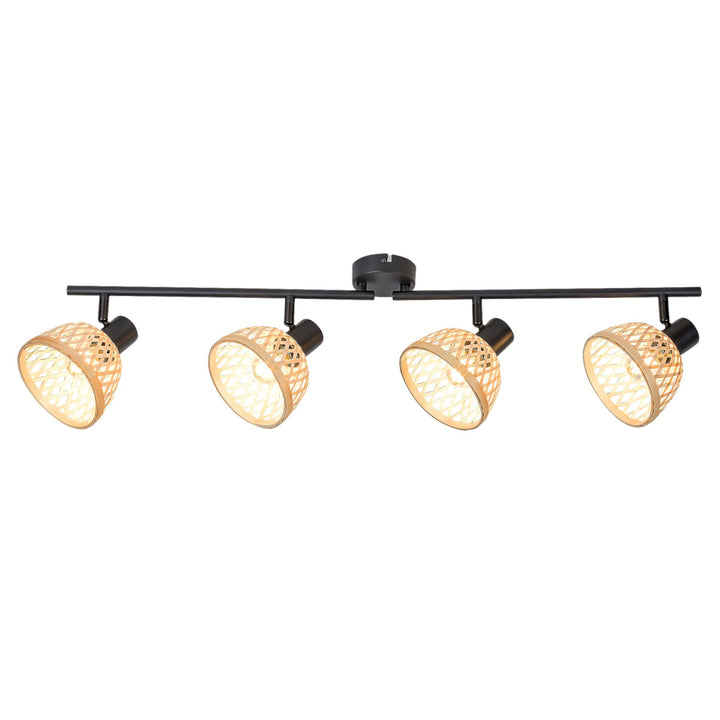 Lampa Rattan,ind.spot.E14 4xMAX15W,black - lampa ścienna