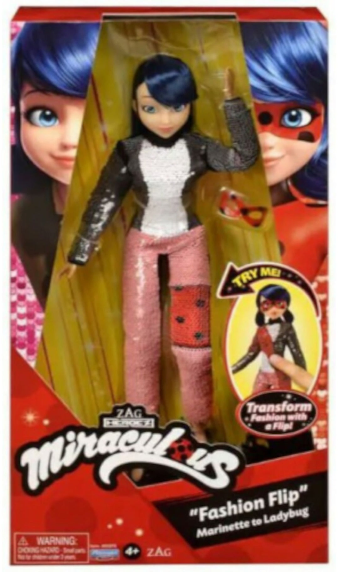 Lalka Biedronka Miraculous Fashion Flip Marinette to Ladybug