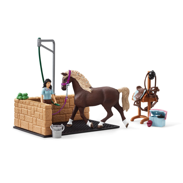 Schleich 42438 Punkt mycia koni HORSE CLUB z Emily i Luną