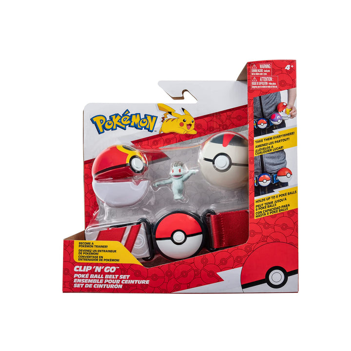 Zestaw Pokemon Clip N Go Pokeball Belt z Machop, Repeat Ball, Timer Ball
