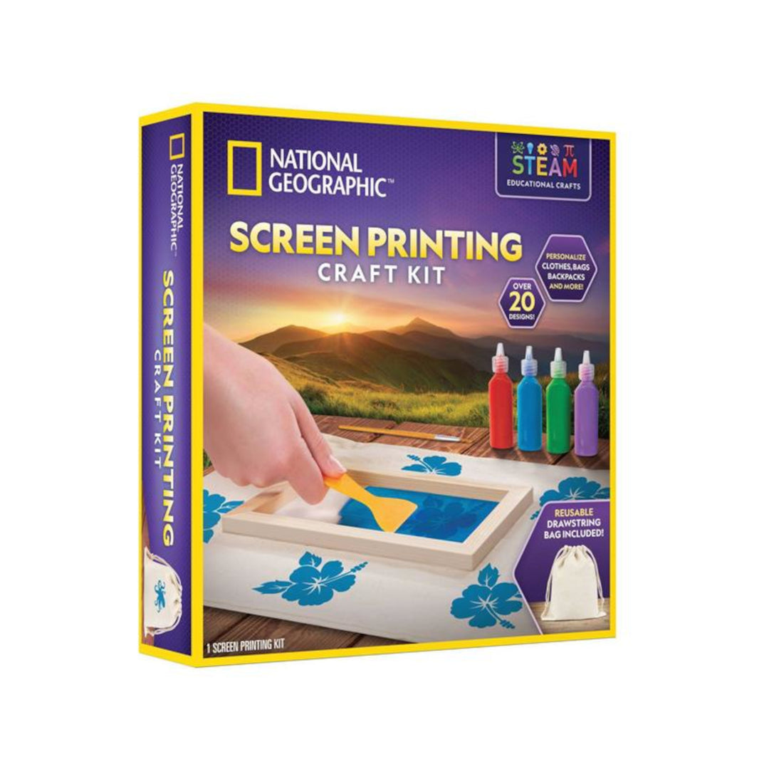 Zestaw National Geographic - Druk sitowy (Screen Printing Craft Kit)