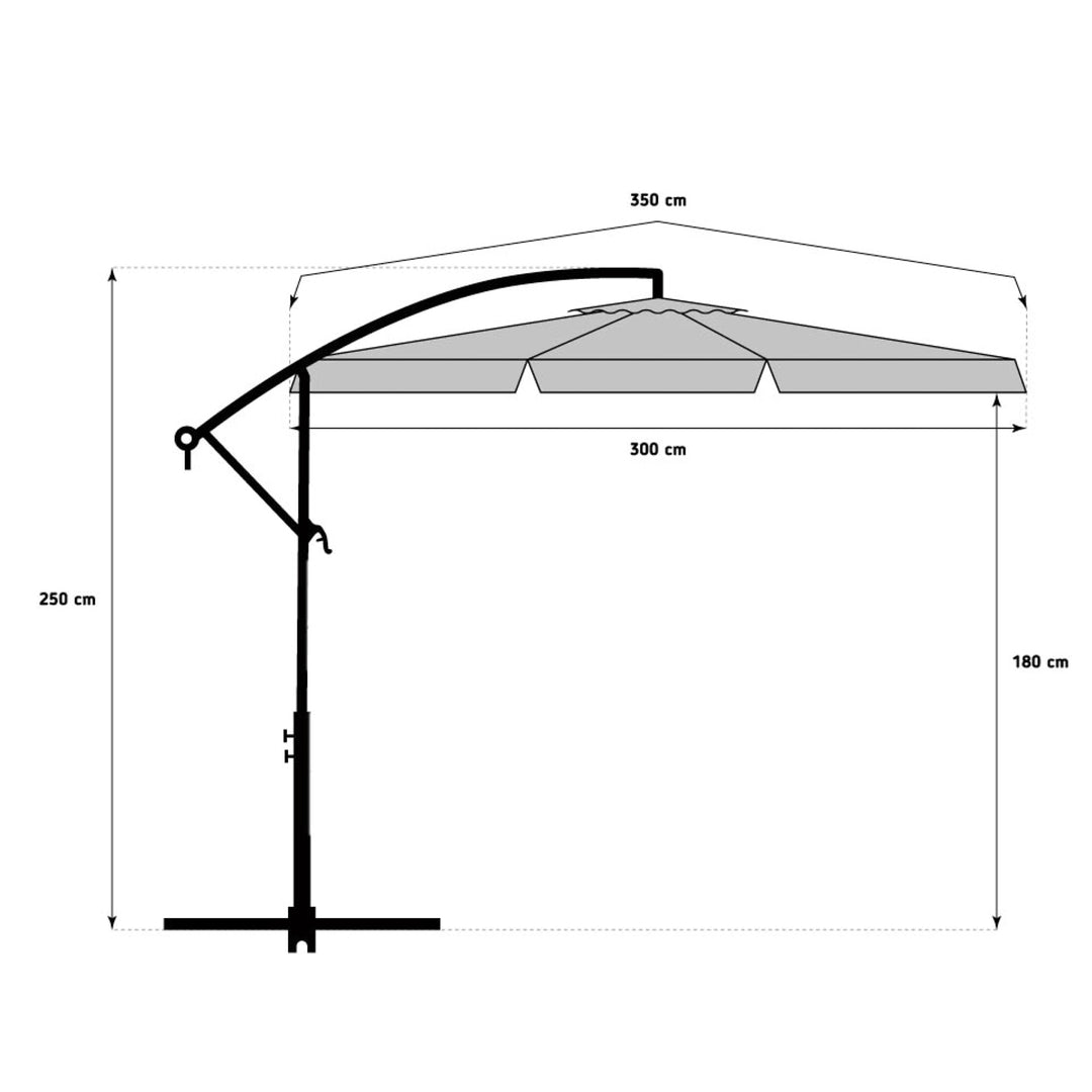 Parasol ogrodowy GreenBlue, granatowy, 350x250cm, GB377 NB