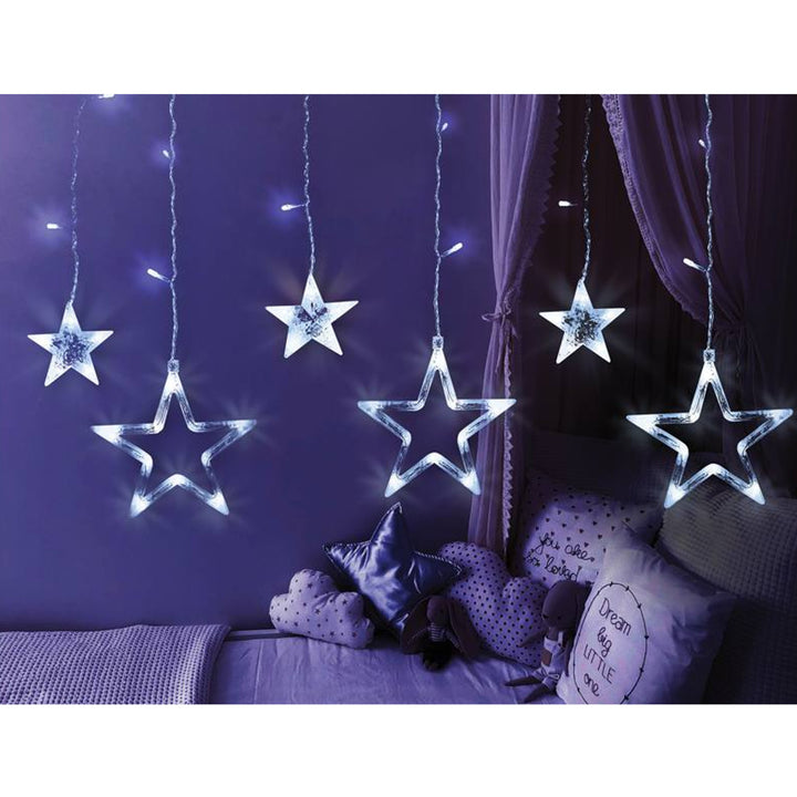 Kurtyna świetlna ML48Z 12 sopli 138 LED 3m Gwiazdki zimne białe