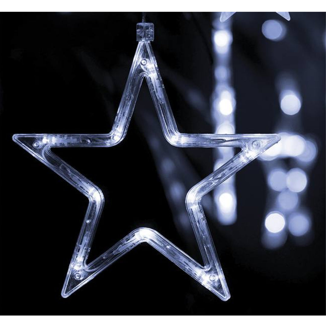 Kurtyna świetlna ML48Z 12 sopli 138 LED 3m Gwiazdki zimne białe