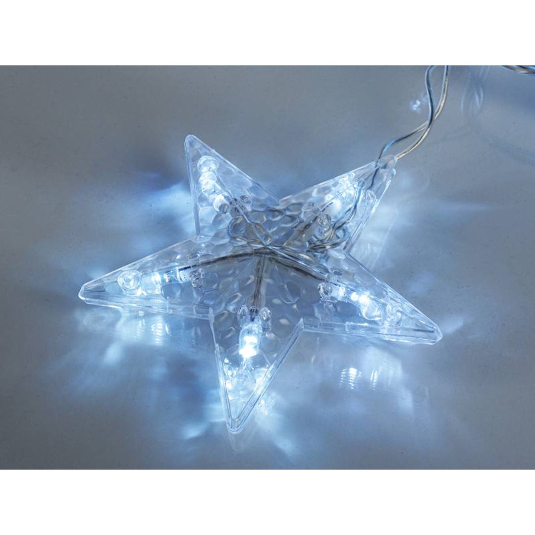 Kurtyna świetlna ML48Z 12 sopli 138 LED 3m Gwiazdki zimne białe