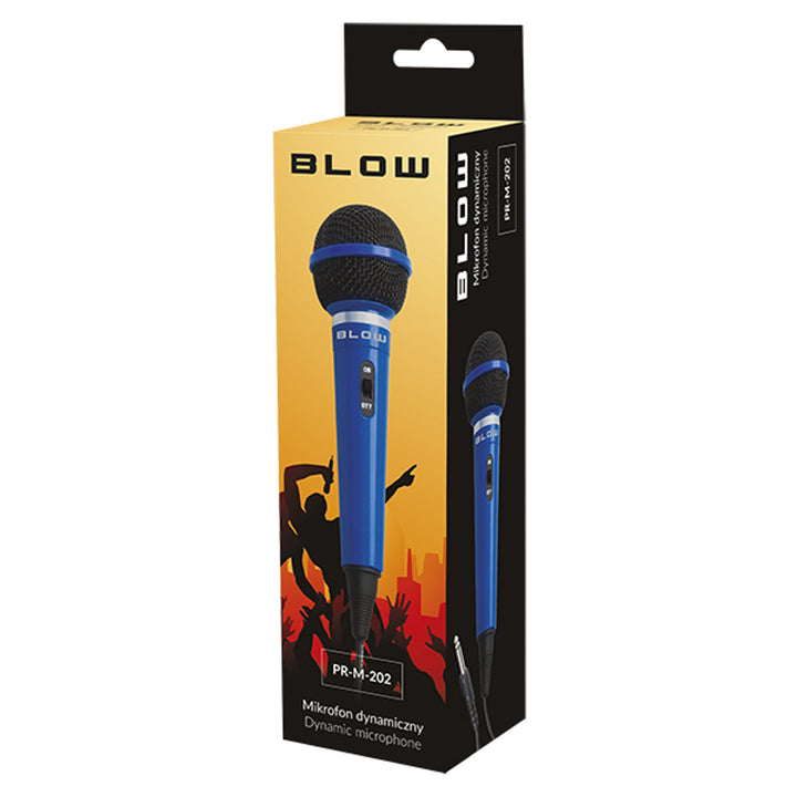 Mikrofon dynamiczny Blow PR-M-202 + adapter jack 6,3mm-minijack Lechpol ZLA0283S czar.