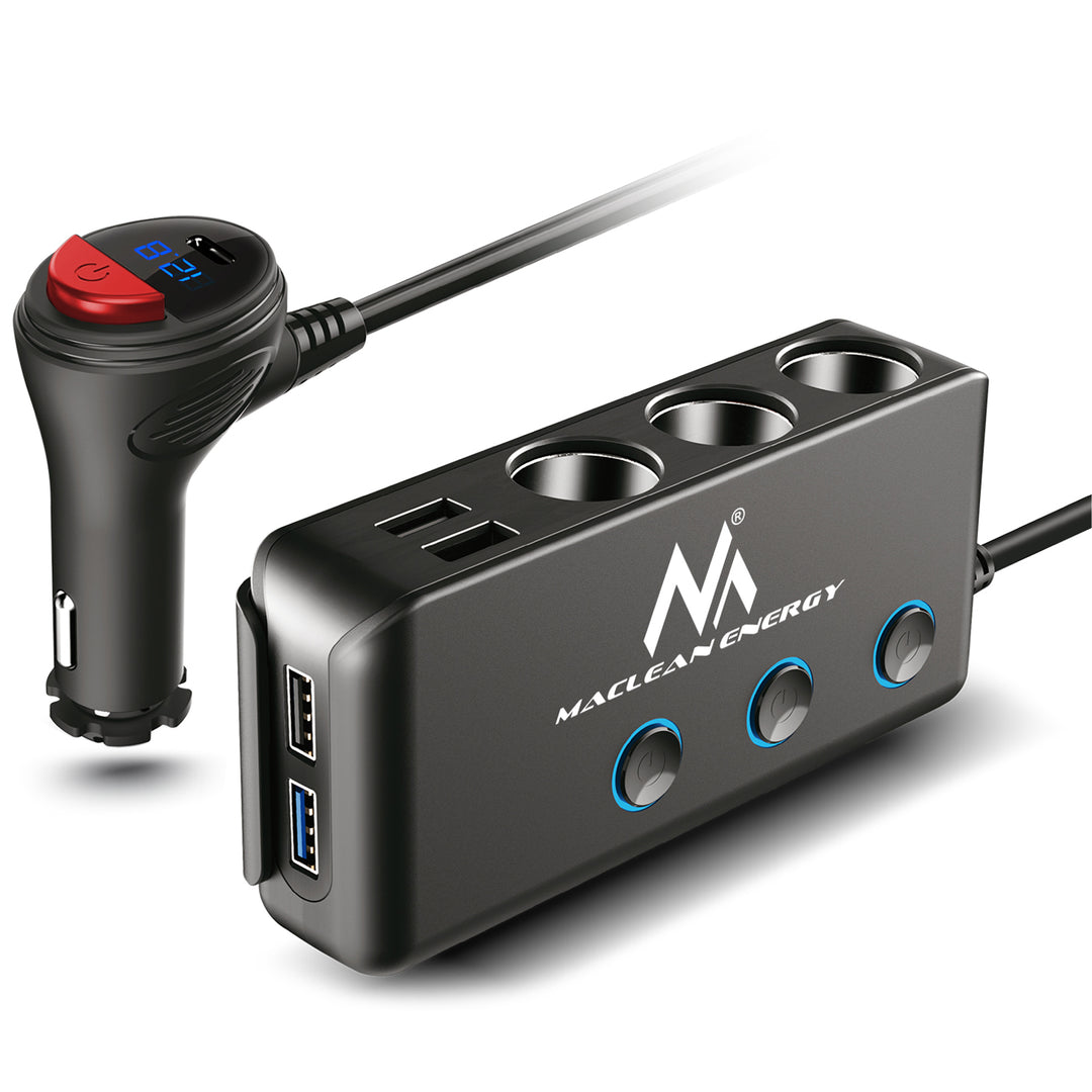 Rozdzielacz gniazda zapalniczki 12-24V 4xusb + kabel