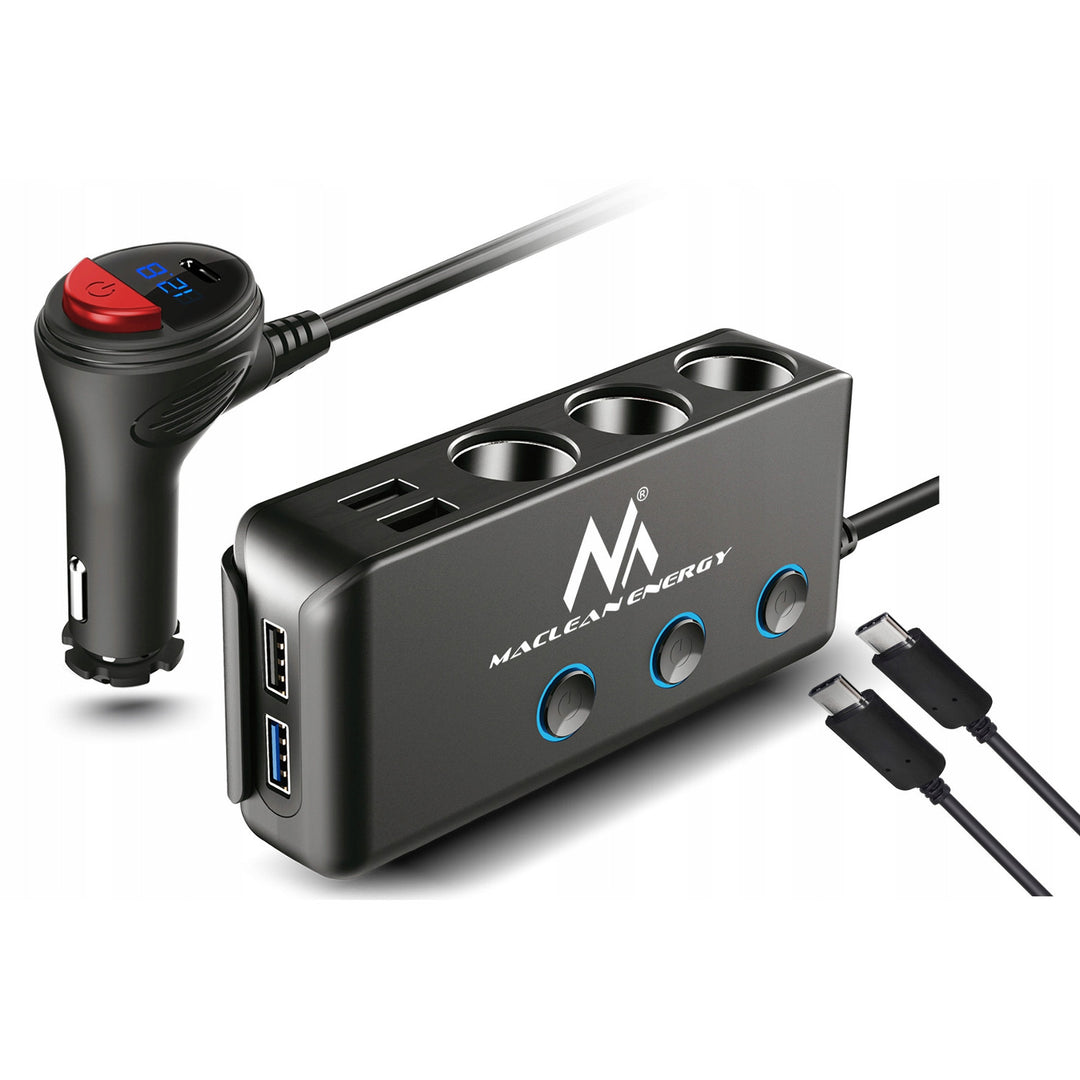 Rozdzielacz gniazda zapalniczki 12-24V 4xusb + kabel
