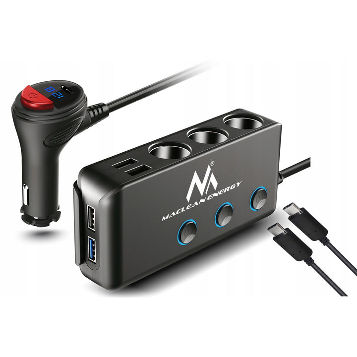 Rozdzielacz gniazda zapalniczki 12-24V 4xusb + kabel