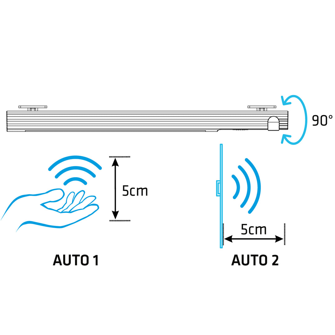 Lampa do szafki Maclean 58744 biało-przezroczysta LED + baterie + klipsy 3M