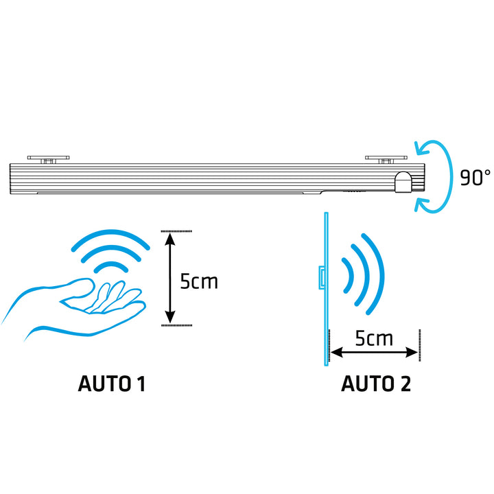 Lampa do szafki Maclean 58744 biało-przezroczysta LED + baterie + klipsy 3M