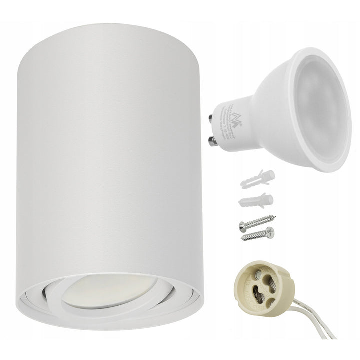 Plafon okrągły Maclean biały MCE422 + żarówka LED GU10 5W 4000K