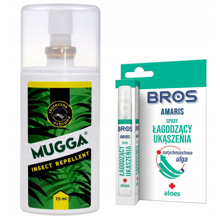 Zestaw na komary Mugga Spray 9,5% 75ml + Bros Amaris 8ml