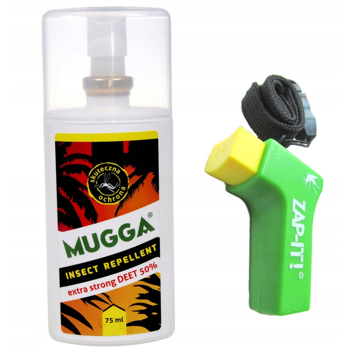 Zestaw na komary Mugga Strong Spray50% Deet 75ml + Zap-it