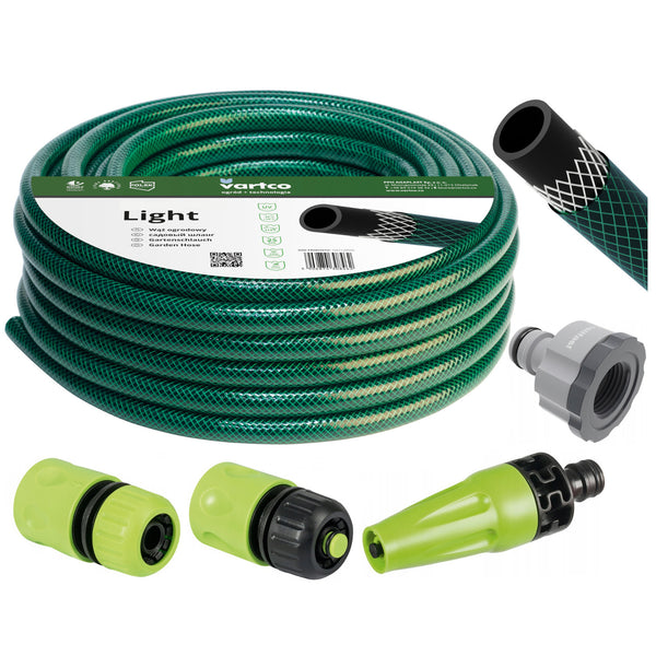 Wąż ogrodowy 20m 1/2" Vartco Light + złączki + zraszacz