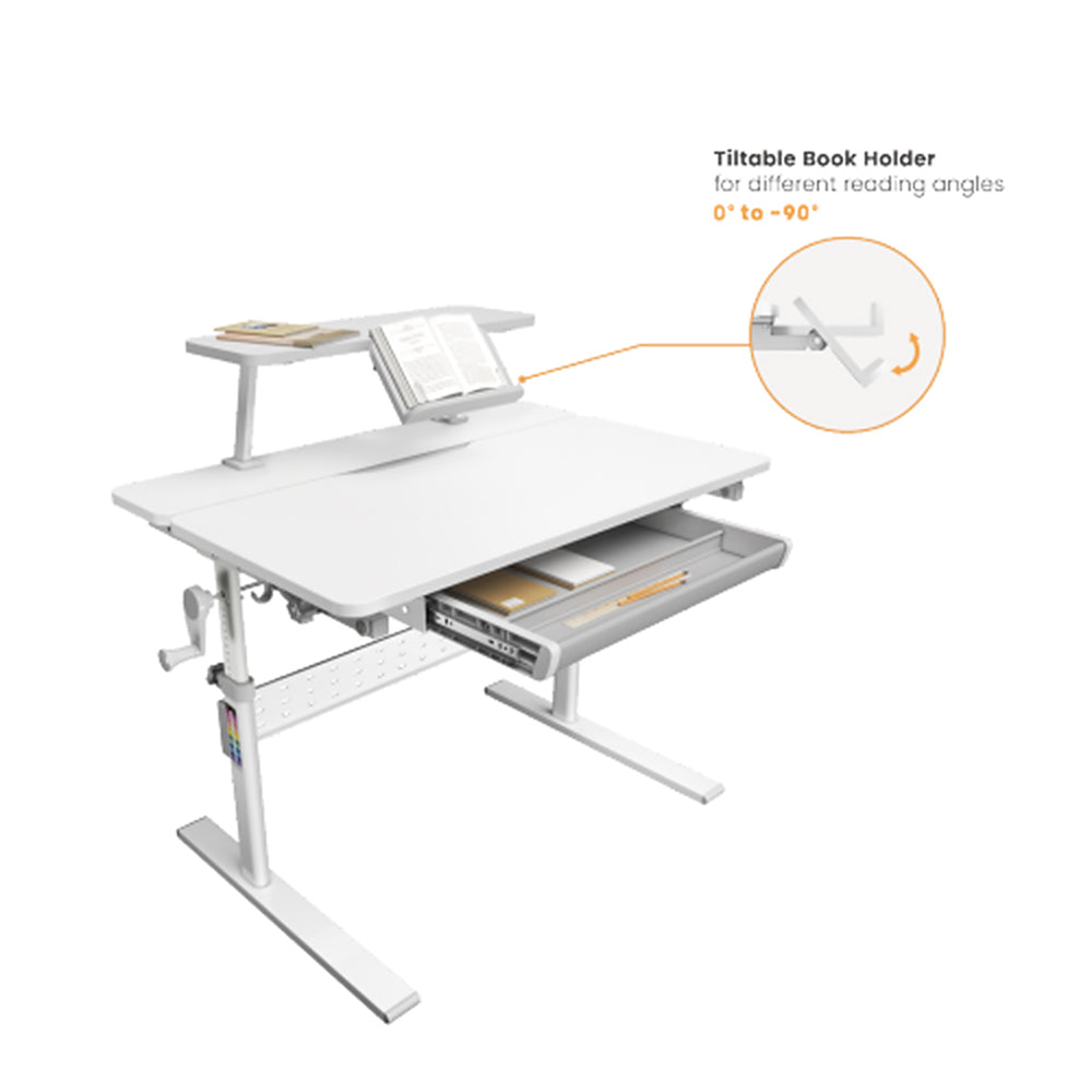 Biurko dla dzieci Ergo Office, z regulacją wysokości, szare, max 40kg,900x600mm, ER-483