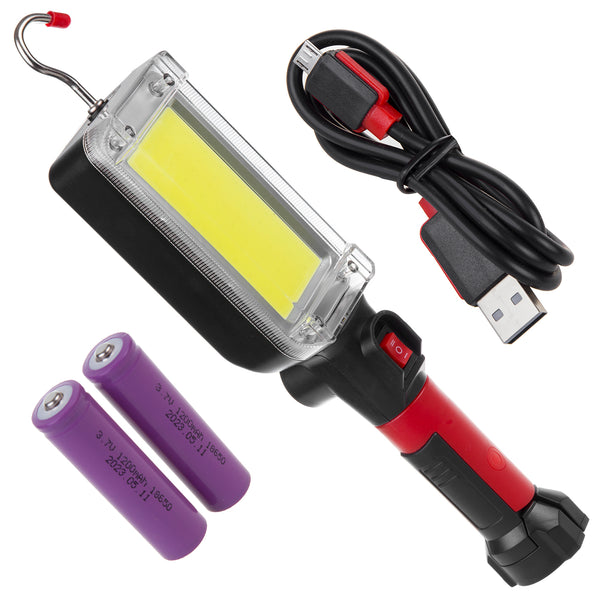 Lampa warsztatowa magnetyczna COB Maclean, 2x1200mAh, 700lm, USB Typ-C/Micro USB, MCE307