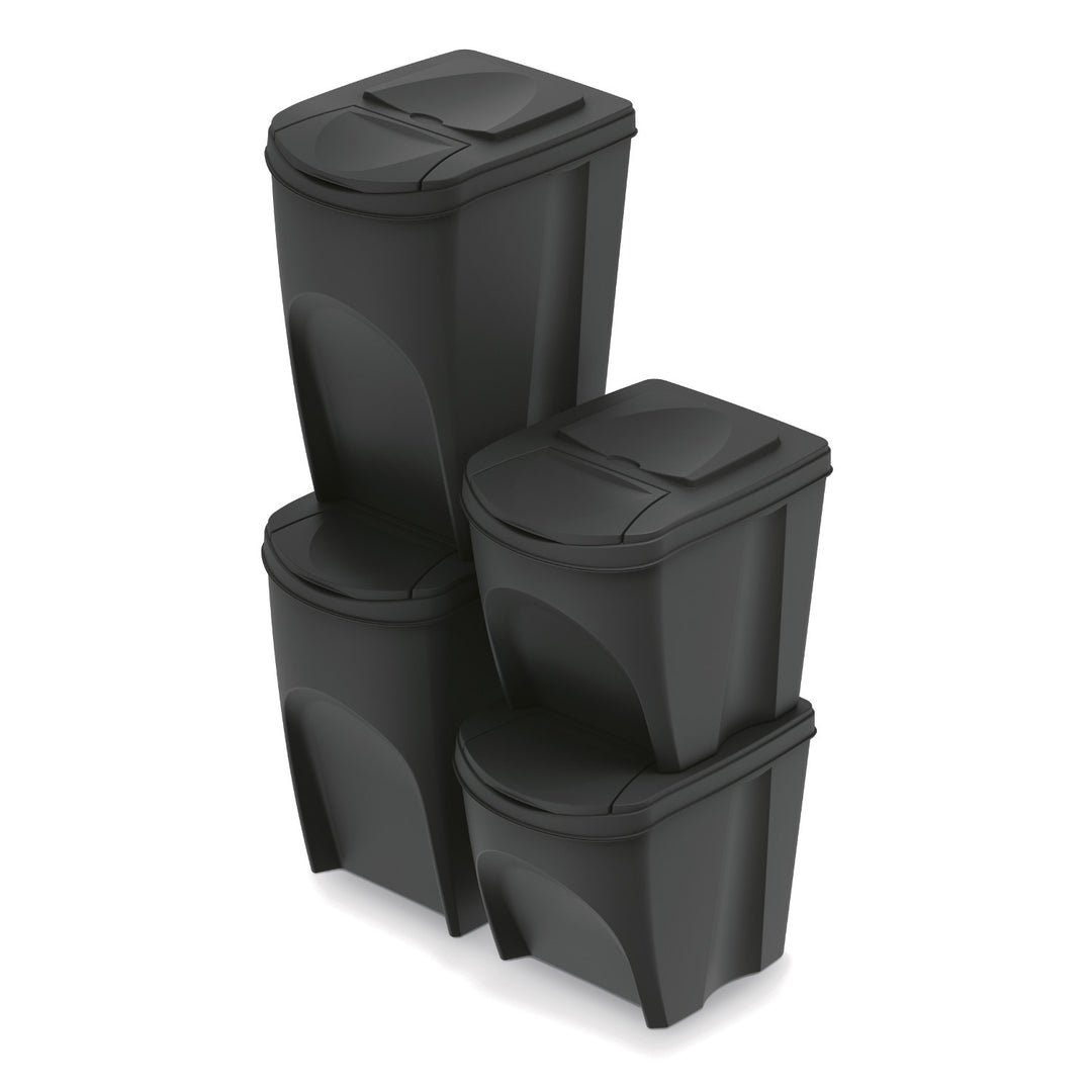 Kosz na śmieci Keden SORTI BOX 2x25 + 2x35l - czarny recykling