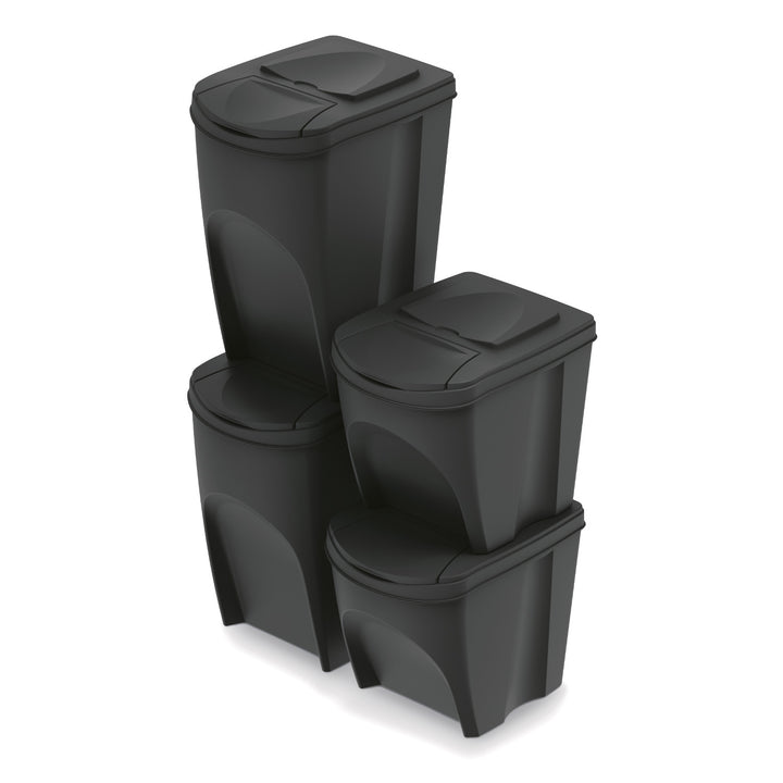 Kosz na śmieci Keden SORTI BOX 2x25 + 2x35l - czarny recykling