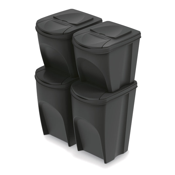 Kosz na śmieci Keden SORTI BOX 2x25 + 2x35l - czarny recykling