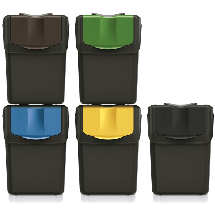 Kosz na śmieci Keden SORTI BOX (SET5) - czarny recykling