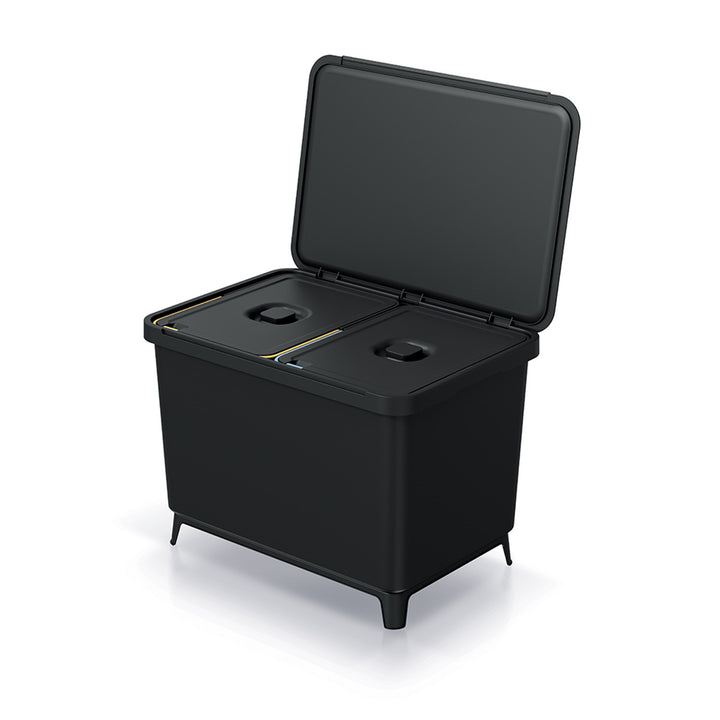 Kosz na śmieci Keden SYSTEMA - 2x23l czarny recykling