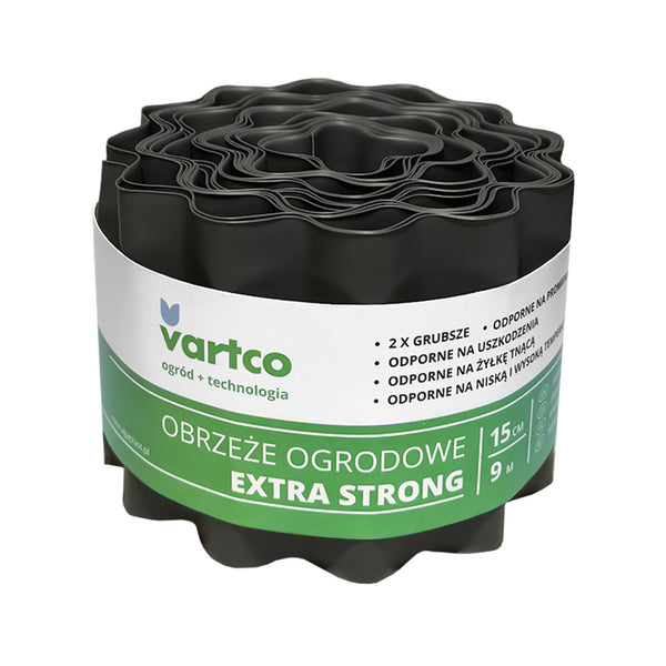Obrzeże ogrodowe faliste 15cm x9m Vartco Extra Strong grafitowe