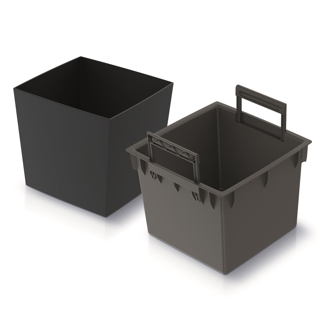 Doniczka z wkładem Prosperplast Urbi Square Low DURS240L-S433 - kolor antracytowy