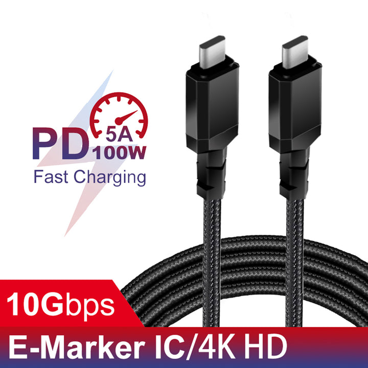 Kabel 2 x USB-C 100W Maclean, wspierający PD, przesył danych do 10Gbps, 5A, , czarny, dł. 2m, MCE492