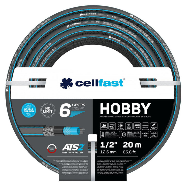 Wąż ogrodowy CELLFAST HOBBY ATS2 1/2" 20m 6-warstwowy