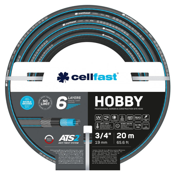 Wąż ogrodowy CELLFAST HOBBY ATS2 3/4" 20m 6-warstwowy