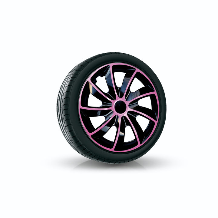 Kołpak uniwersalne 13'' QUAD BiColor black/pink 4 sztuki