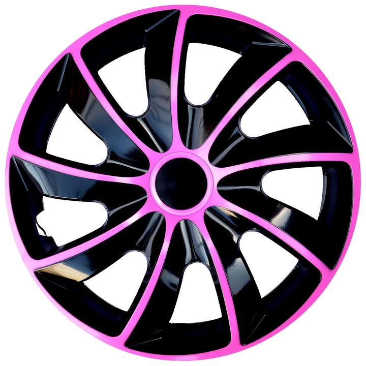 Kołpak uniwersalne 13'' QUAD BiColor black/pink 4 sztuki