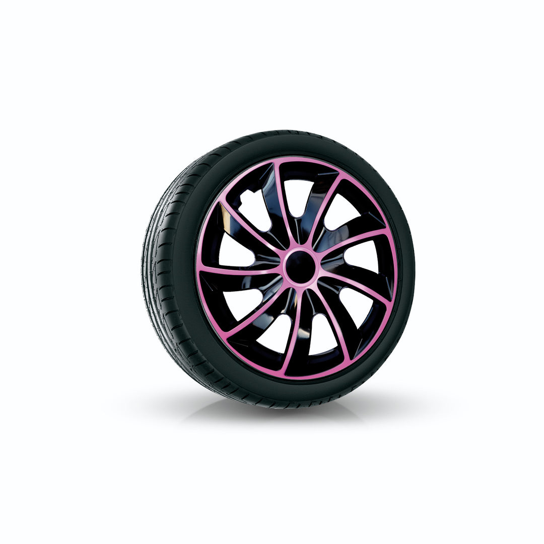 Kołpak uniwersalne 14'' QUAD BiColor black/pink 4 sztuki