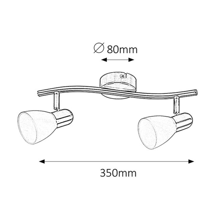 Satynowa klasyczna lampa sufitowa dwupunktowa Rabalux Soma Chrom satyna Biały IP20