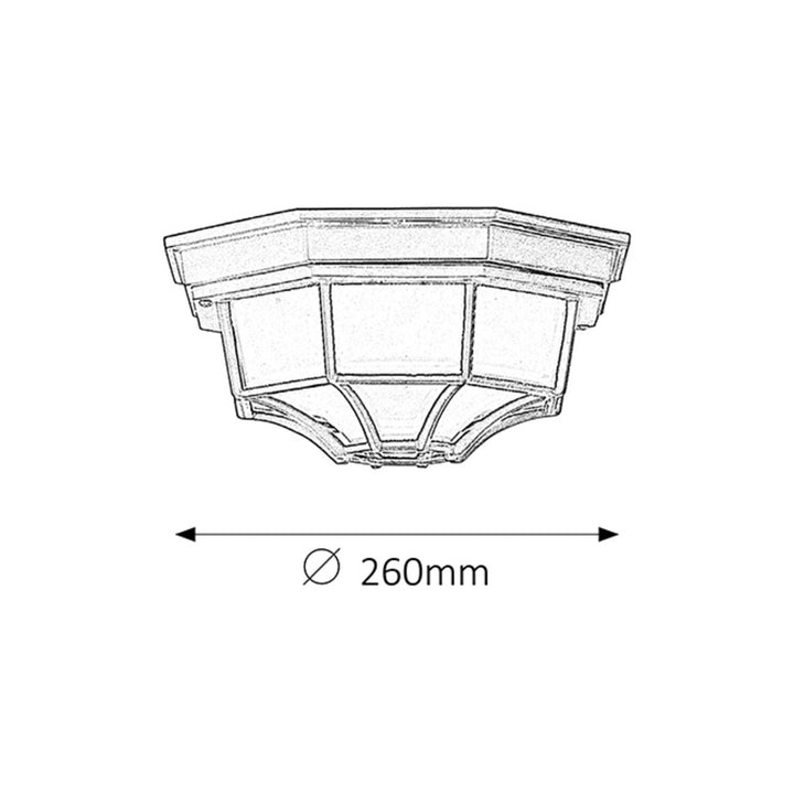 Zewnętrzna lampa sufitowa Rabalux Milano 8346 klosz z metalu i szkła